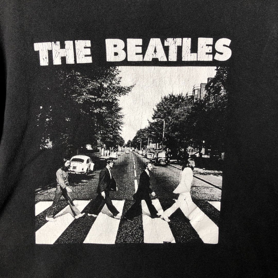 THE BEATLES Band T-shirt, Men's M size cotton black type Vintage Second Hand