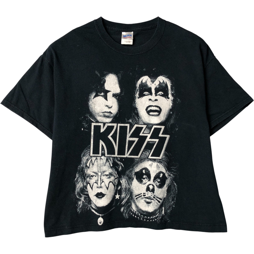 Gildan KISS Band T-Shirt, Men's Size L cotton black type Vintage Second Hand