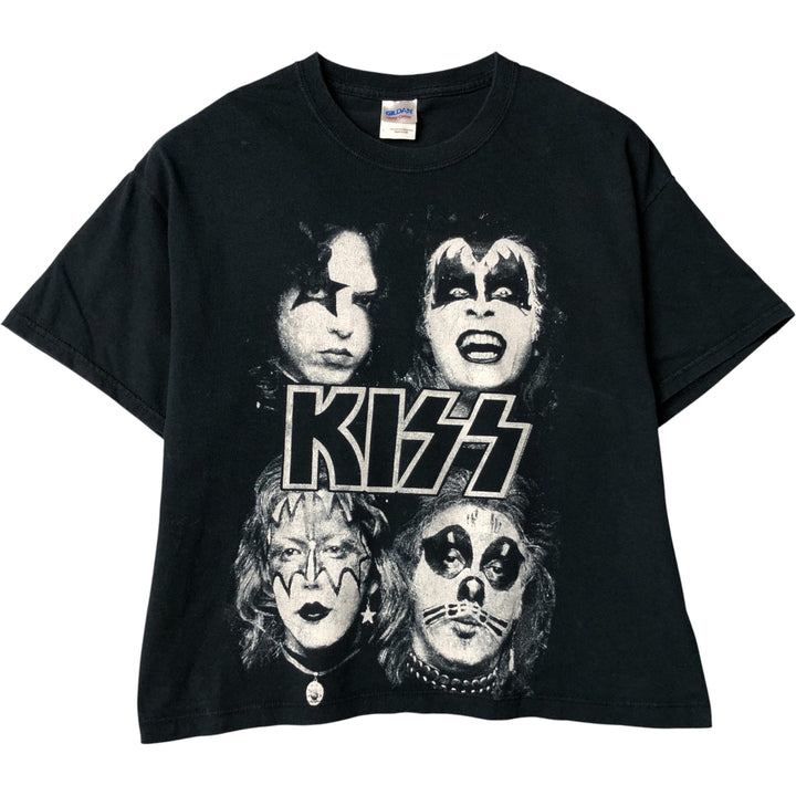 Gildan KISS Band T-Shirt, Men's Size L cotton black type Vintage Second Hand