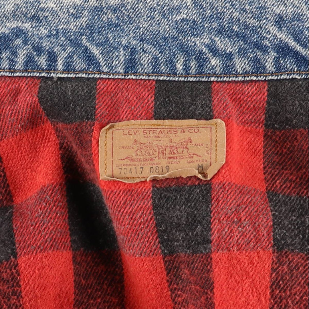 Vintage 1990'S Levi's 70417-0819 Chemical Wash Denim Jacket, Made in the USA, Men's Size Medium cotton blue type Vintage Second Hand
