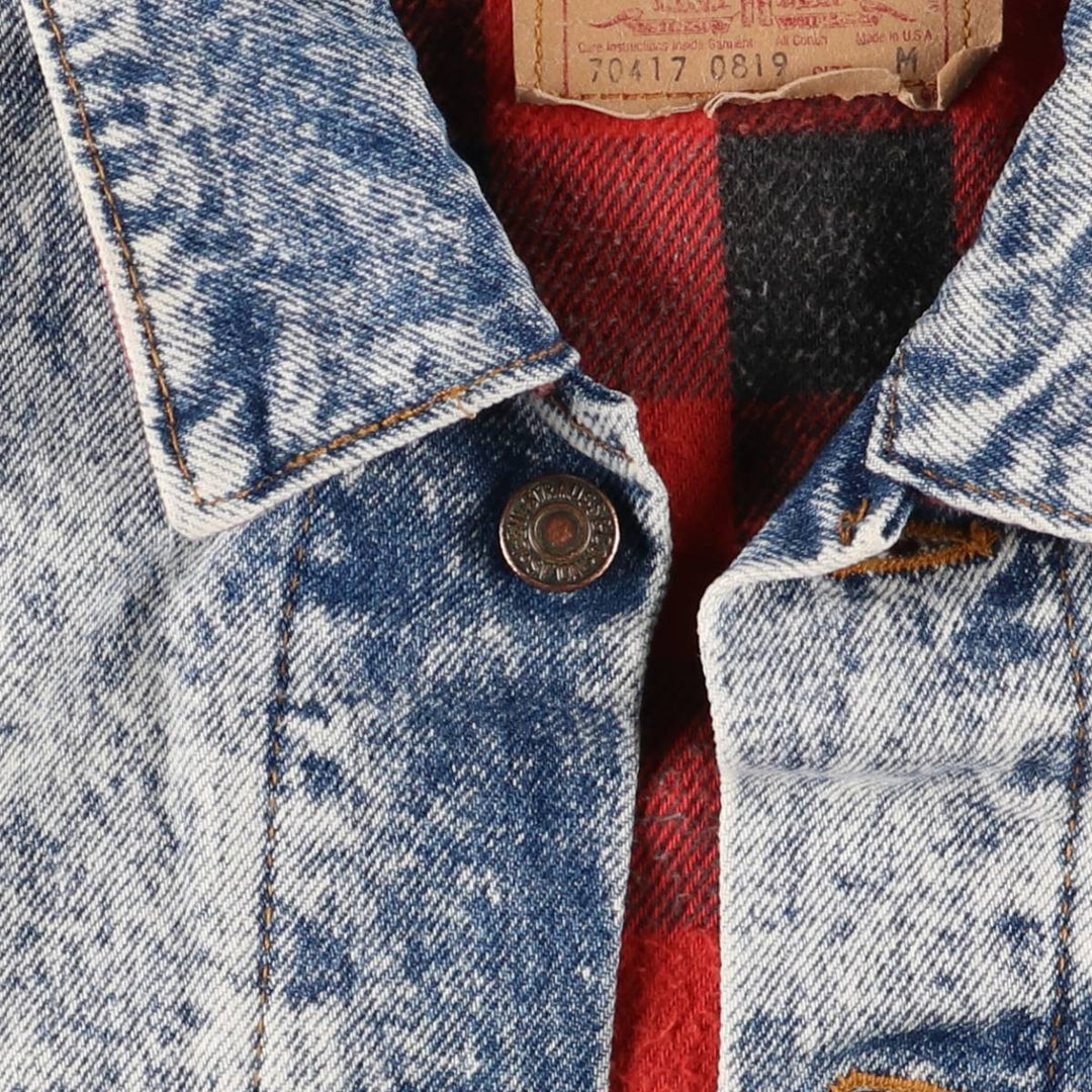 Vintage 1990'S Levi's 70417-0819 Chemical Wash Denim Jacket, Made in the USA, Men's Size Medium cotton blue type Vintage Second Hand