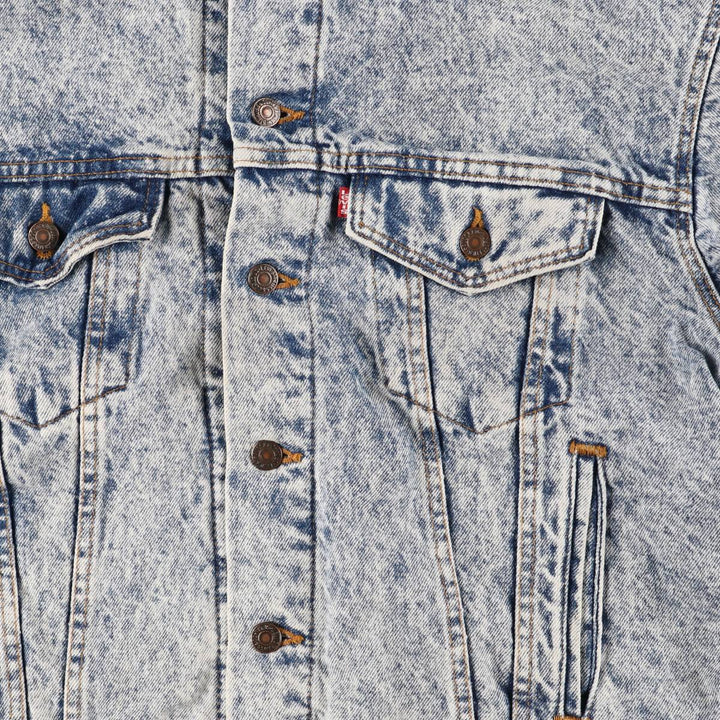 Vintage 1990'S Levi's 70417-0819 Chemical Wash Denim Jacket, Made in the USA, Men's Size Medium cotton blue type Vintage Second Hand