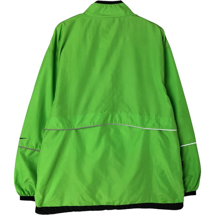 90'S Nike Half-Zip Warm-Up Pullover, Men's Medium, Vintage polyester green type yellow green Vintage Second Hand