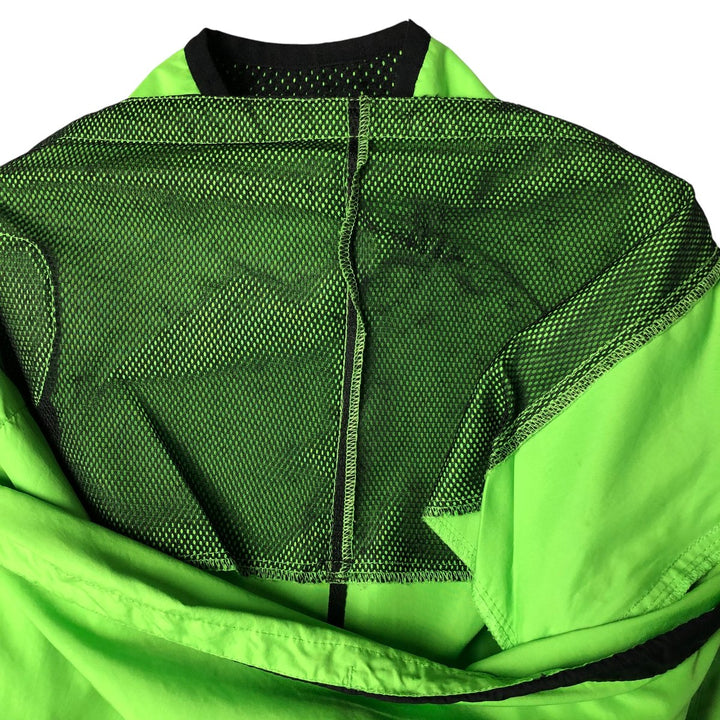 90'S Nike Half-Zip Warm-Up Pullover, Men's Medium, Vintage polyester green type yellow green Vintage Second Hand