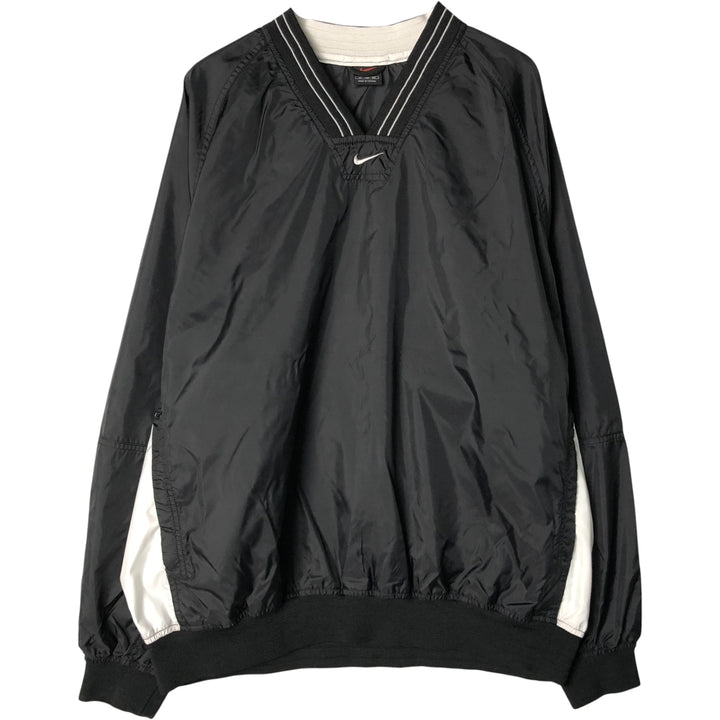 90'S Nike V-neck nylon pullover, men's XL size, vintage Nylon black type Vintage Second Hand