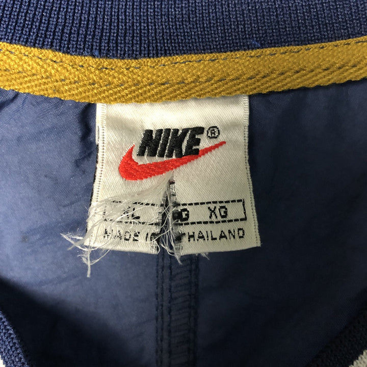 90'S Nike V-neck nylon pullover, men's XL size, vintage Nylon navy blue type Vintage Second Hand
