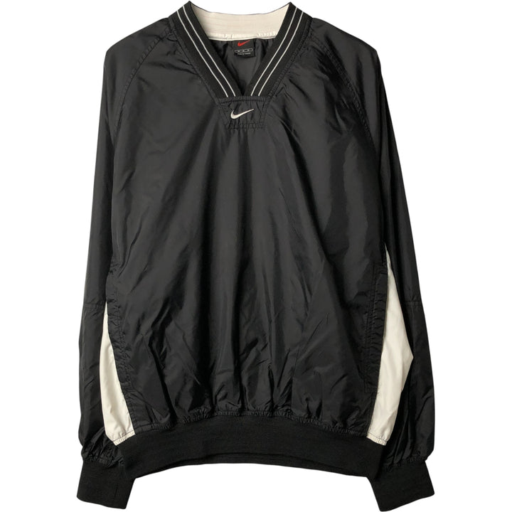 90'S Nike V-neck nylon pullover, men's size M, vintage Nylon black type Vintage Second Hand