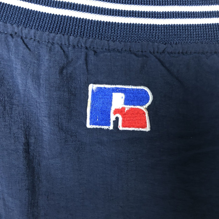 90'S Russell College V-neck nylon pullover, men's size L, vintage Nylon navy blue type Vintage Second Hand