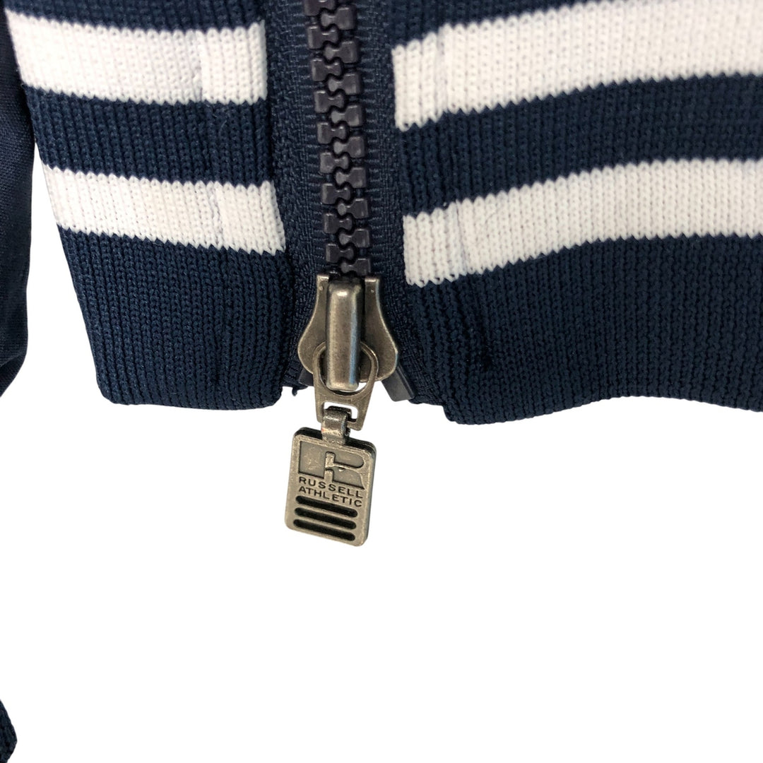 90'S Russell College V-neck nylon pullover, men's size L, vintage Nylon navy blue type Vintage Second Hand