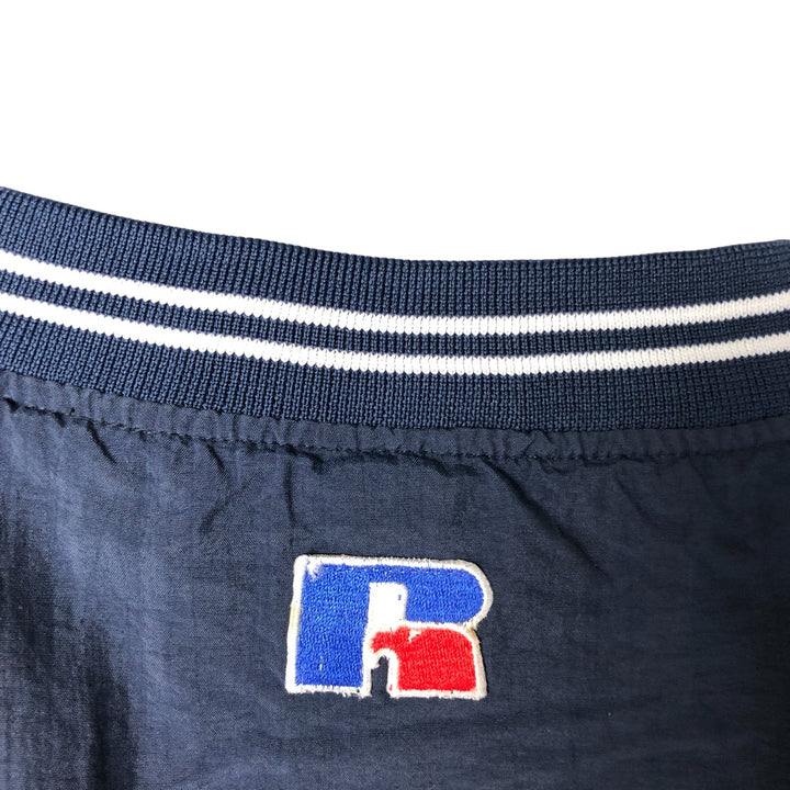90'S Russell College V-neck nylon pullover, men's size L, vintage Nylon navy blue type Vintage Second Hand