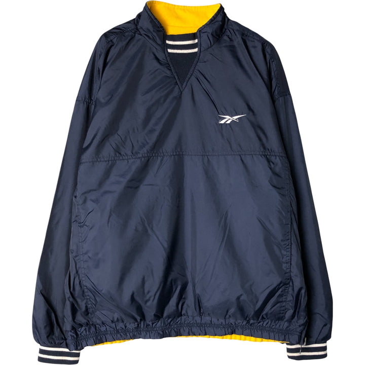 2000s~ Reebok Reversible Nylon Pullover, Men's Size Medium Nylon navy blue type Vintage Second Hand