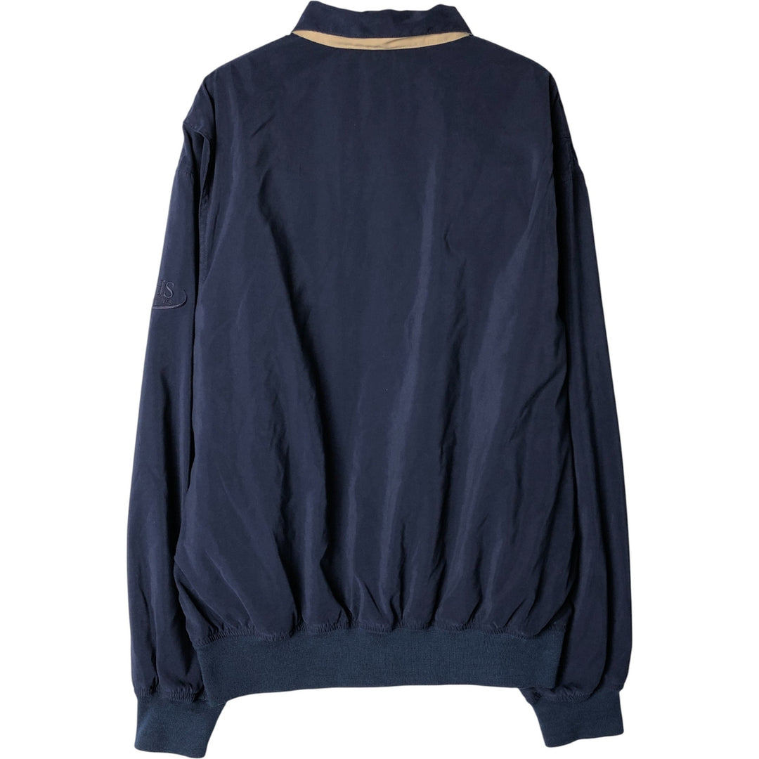 90s-00'S Ralph Lauren POLO GOLF collared half-snap warm-up pullover, men's size L polyester navy blue type Vintage Second Hand