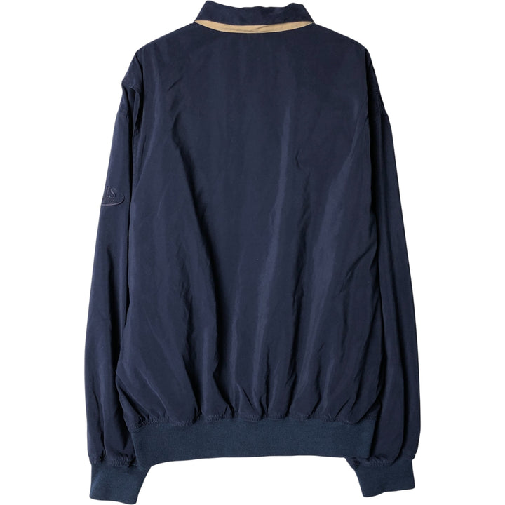 90s-00'S Ralph Lauren POLO GOLF collared half-snap warm-up pullover, men's size L polyester navy blue type Vintage Second Hand