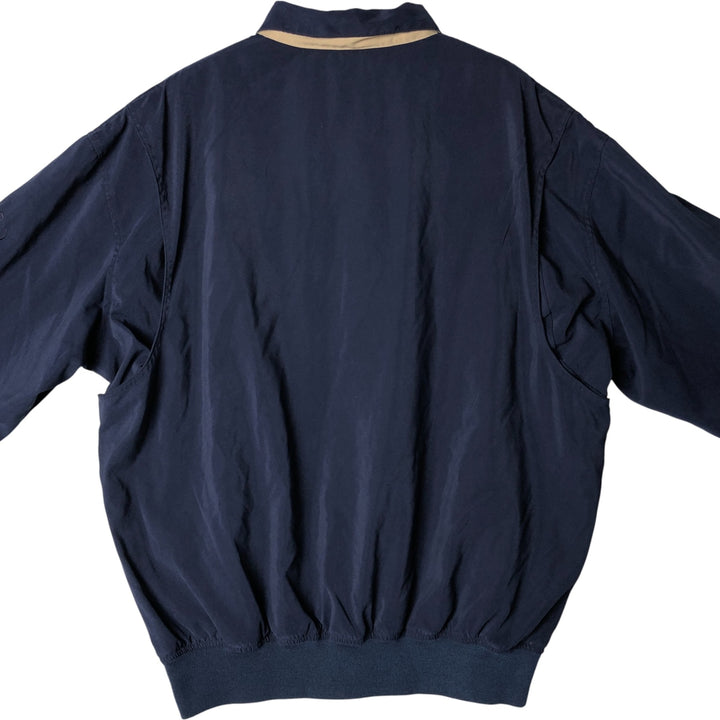 90s-00'S Ralph Lauren POLO GOLF collared half-snap warm-up pullover, men's size L polyester navy blue type Vintage Second Hand