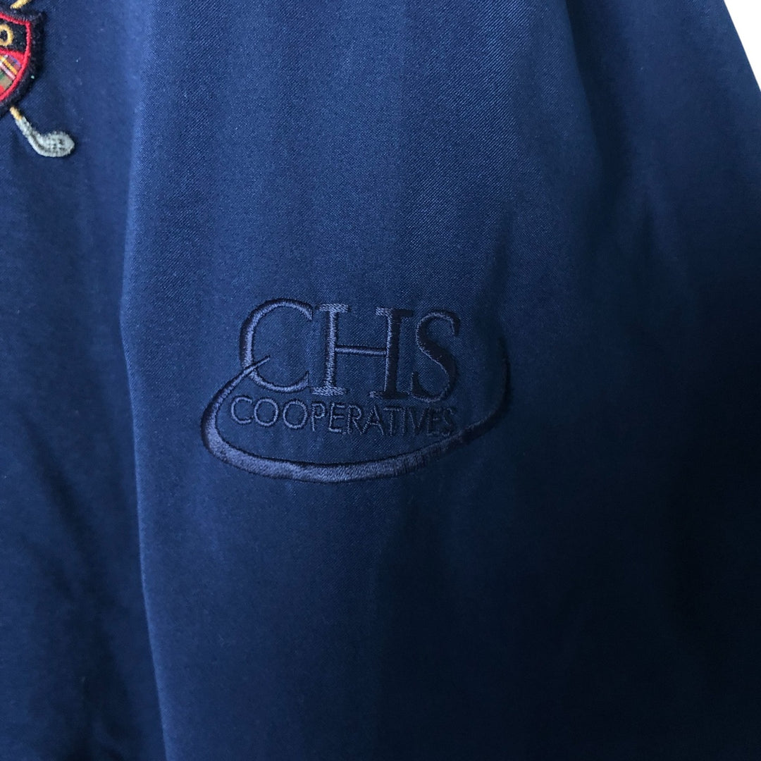 90s-00'S Ralph Lauren POLO GOLF collared half-snap warm-up pullover, men's size L polyester navy blue type Vintage Second Hand