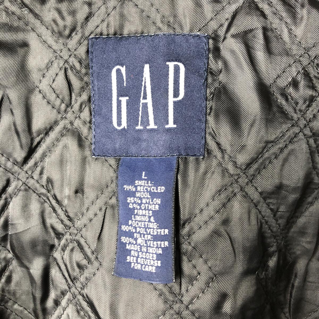 90'S GAP Vintage Padded Wool Sports Jacket, Men's Size L Recycled wool navy blue type Vintage Second Hand