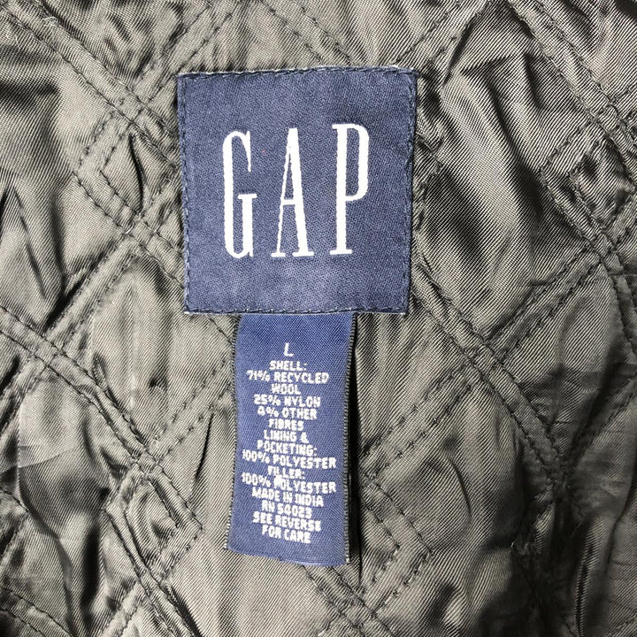 90'S GAP Vintage Padded Wool Sports Jacket, Men's Size L Recycled wool navy blue type Vintage Second Hand