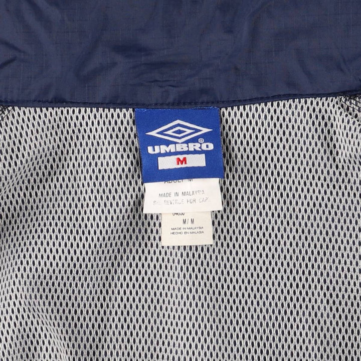 90'S Umbro Nylon Jacket, Men's Size Medium, Vintage Nylon navy blue type Vintage Second Hand