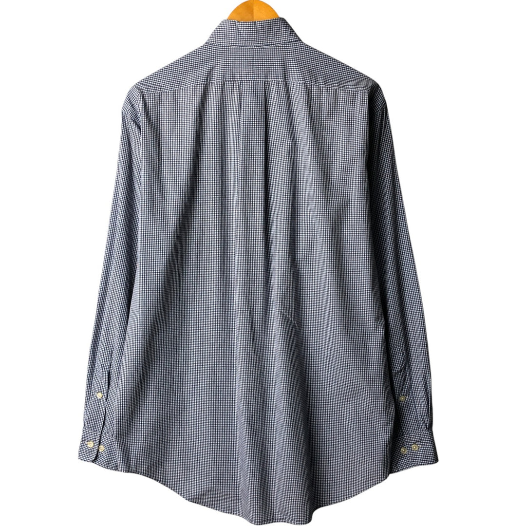 Ralph Lauren YARMOUTH Long Sleeve Button-Down Check Shirt, Men's Size M cotton Blue type light blue Vintage Second Hand