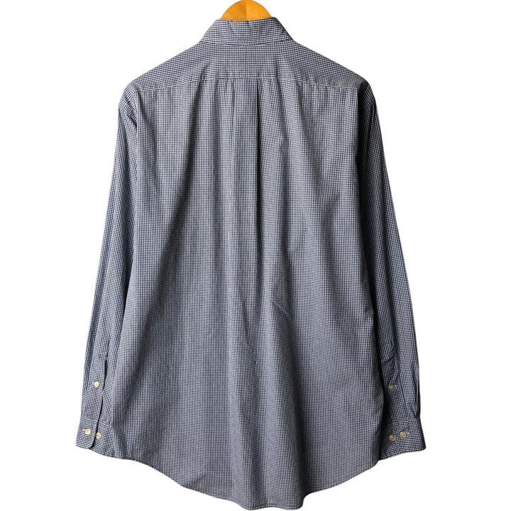 Ralph Lauren YARMOUTH Long Sleeve Button-Down Check Shirt, Men's Size M cotton Blue type light blue Vintage Second Hand