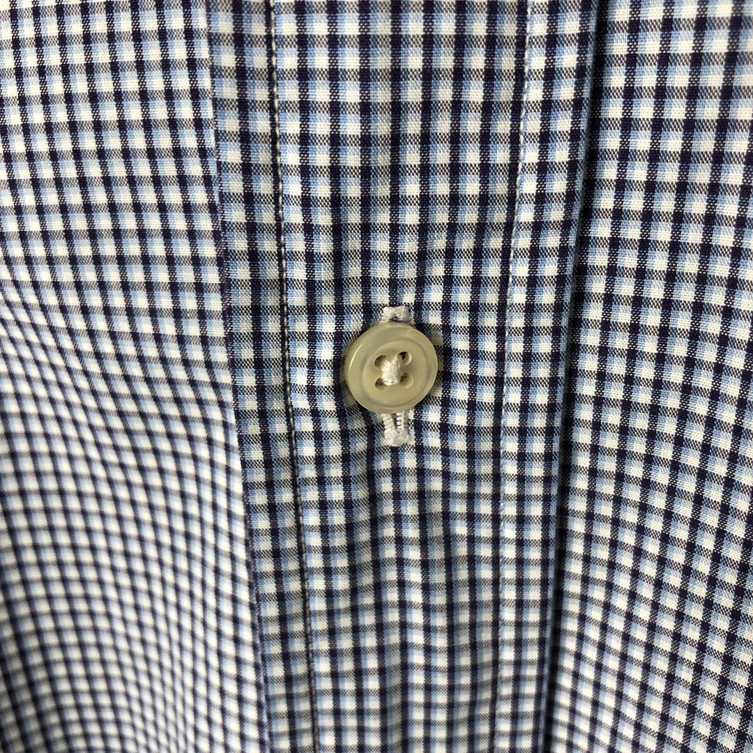 Ralph Lauren YARMOUTH Long Sleeve Button-Down Check Shirt, Men's Size M cotton Blue type light blue Vintage Second Hand