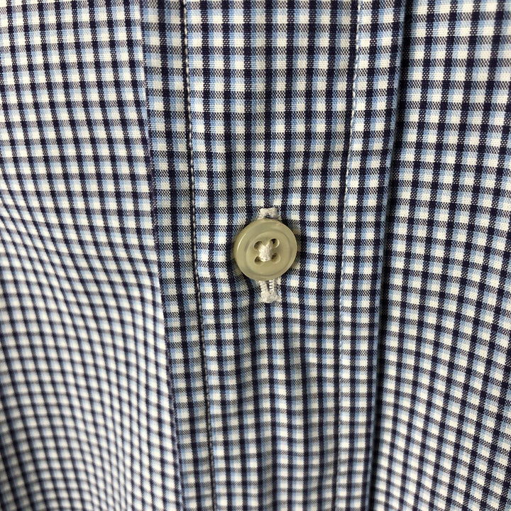 Ralph Lauren YARMOUTH Long Sleeve Button-Down Check Shirt, Men's Size M cotton Blue type light blue Vintage Second Hand