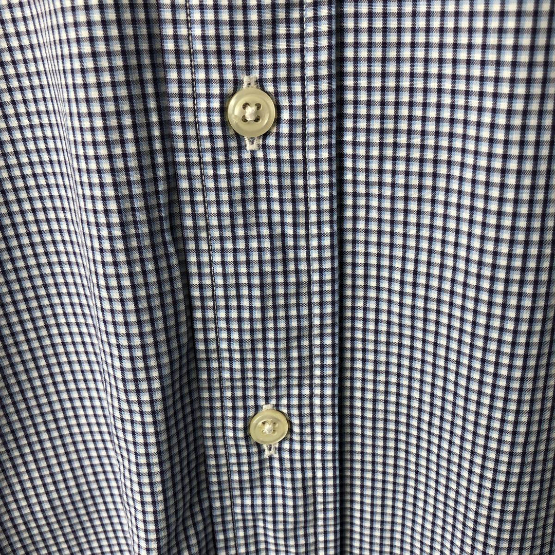 Ralph Lauren YARMOUTH Long Sleeve Button-Down Check Shirt, Men's Size M cotton Blue type light blue Vintage Second Hand