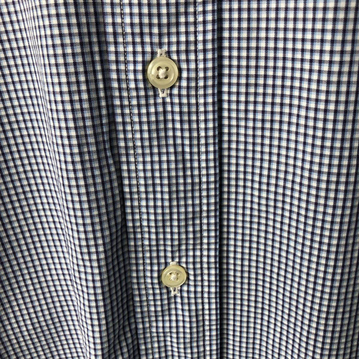 Ralph Lauren YARMOUTH Long Sleeve Button-Down Check Shirt, Men's Size M cotton Blue type light blue Vintage Second Hand
