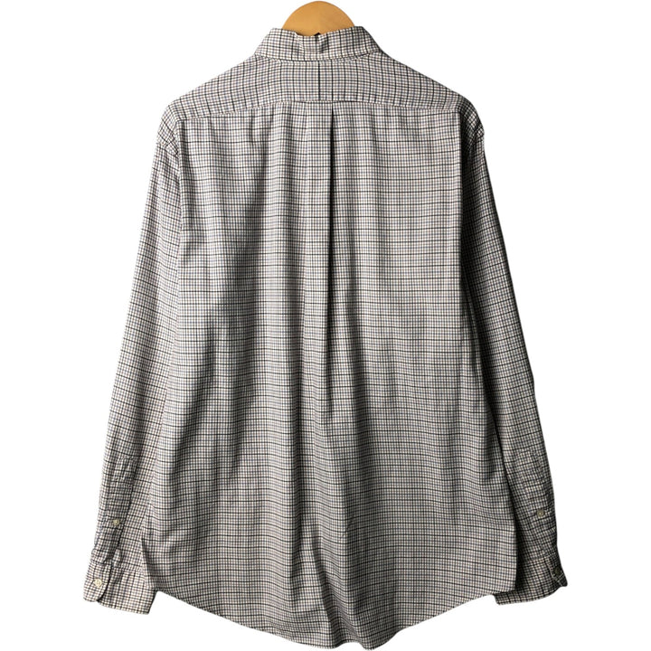 Ralph Lauren CUSTOM FIT long sleeve button down check shirt men's XL size cotton pale white type Vintage Second Hand