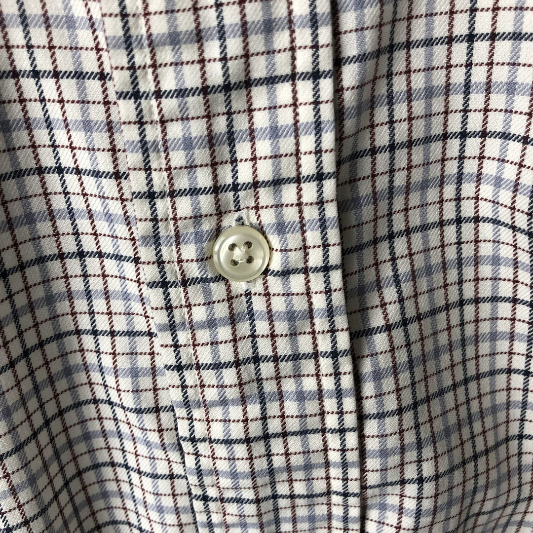 Ralph Lauren CUSTOM FIT long sleeve button down check shirt men's XL size cotton pale white type Vintage Second Hand