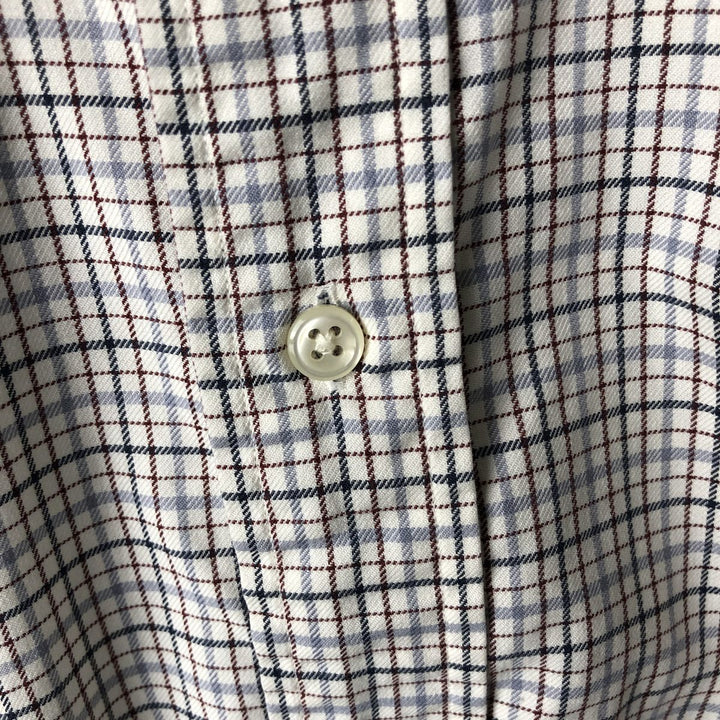 Ralph Lauren CUSTOM FIT long sleeve button down check shirt men's XL size cotton pale white type Vintage Second Hand