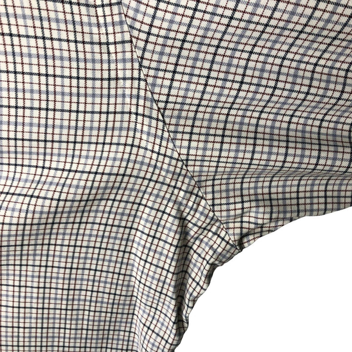 Ralph Lauren CUSTOM FIT long sleeve button down check shirt men's XL size cotton pale white type Vintage Second Hand