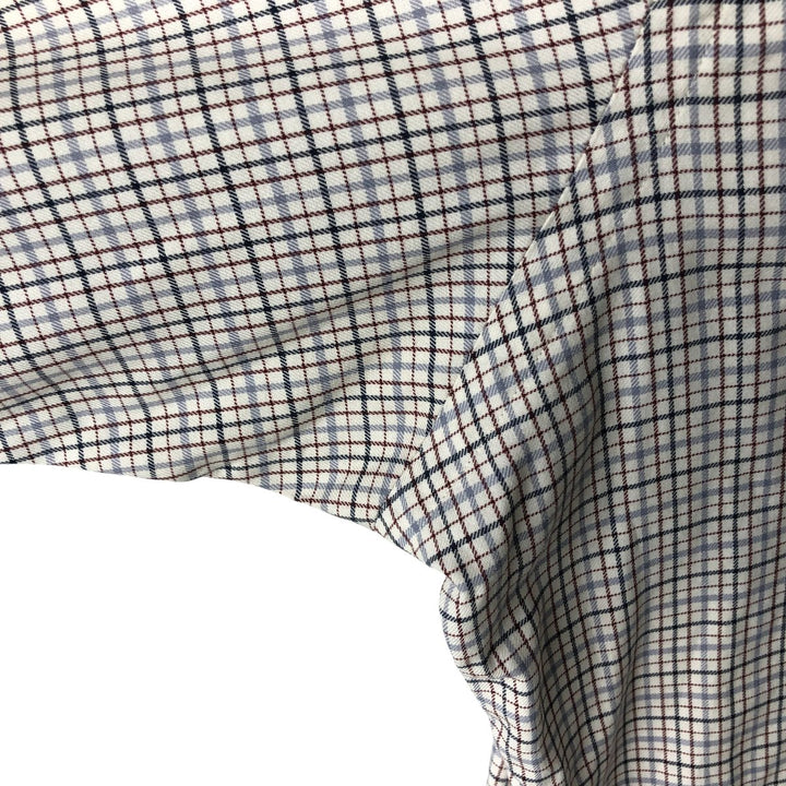 Ralph Lauren CUSTOM FIT long sleeve button down check shirt men's XL size cotton pale white type Vintage Second Hand