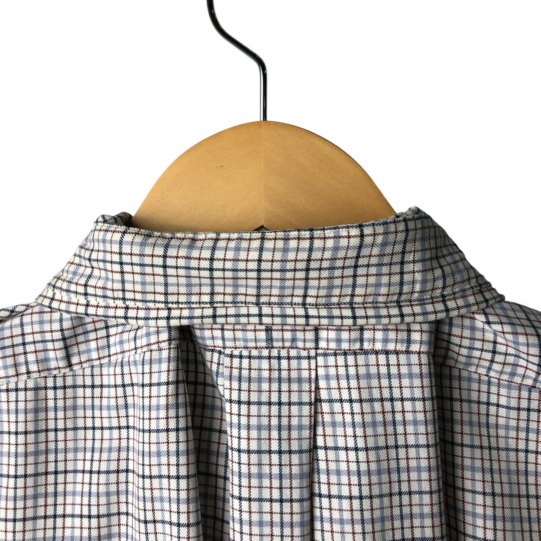 Ralph Lauren CUSTOM FIT long sleeve button down check shirt men's XL size cotton pale white type Vintage Second Hand