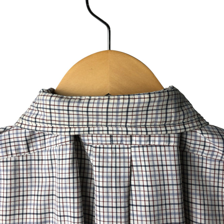 Ralph Lauren CUSTOM FIT long sleeve button down check shirt men's XL size cotton pale white type Vintage Second Hand