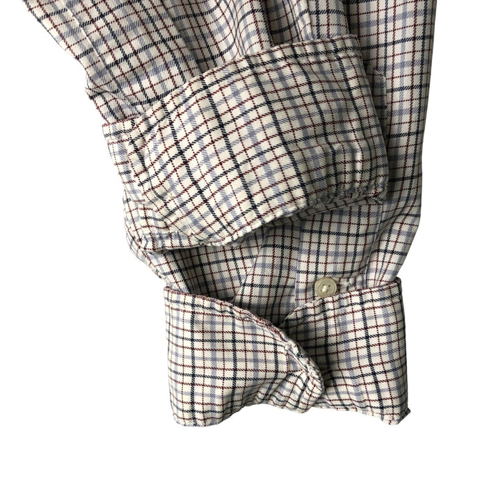 Ralph Lauren CUSTOM FIT long sleeve button down check shirt men's XL size cotton pale white type Vintage Second Hand