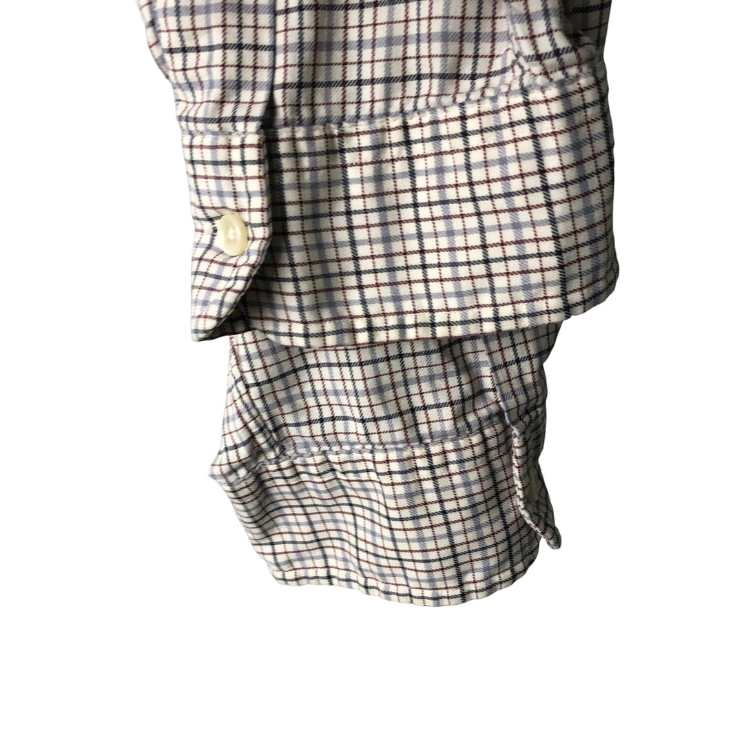 Ralph Lauren CUSTOM FIT long sleeve button down check shirt men's XL size cotton pale white type Vintage Second Hand