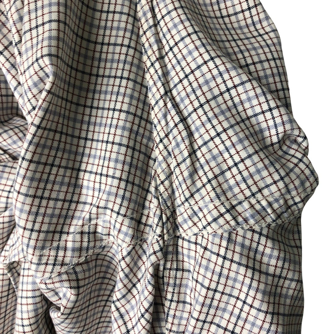 Ralph Lauren CUSTOM FIT long sleeve button down check shirt men's XL size cotton pale white type Vintage Second Hand