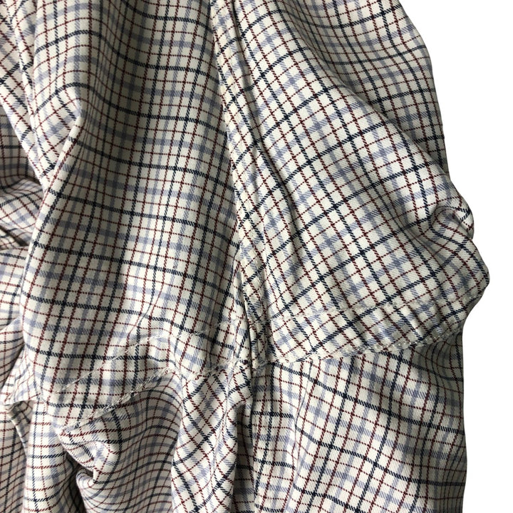 Ralph Lauren CUSTOM FIT long sleeve button down check shirt men's XL size cotton pale white type Vintage Second Hand