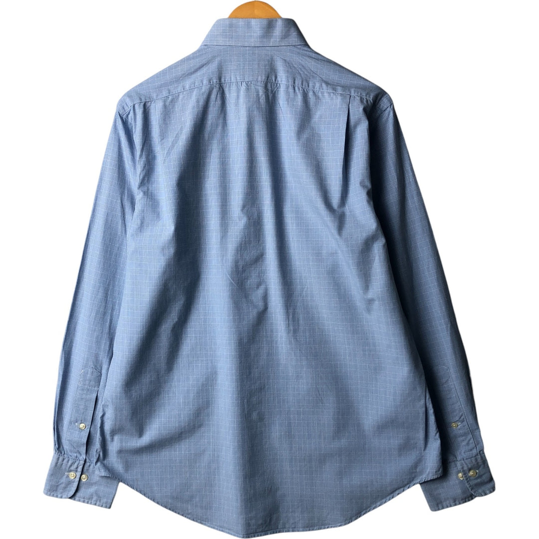 Ralph Lauren POLO by Ralph Lauren REGENT CUSTOM FIT long-sleeved cotton check shirt, men's size L cotton Blue type light blue Vintage Second Hand