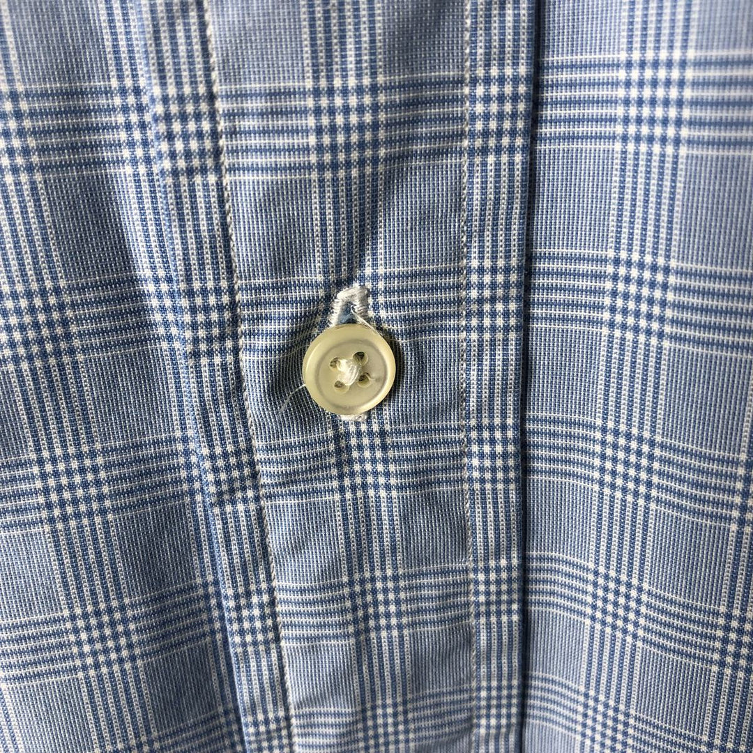 Ralph Lauren POLO by Ralph Lauren REGENT CUSTOM FIT long-sleeved cotton check shirt, men's size L cotton Blue type light blue Vintage Second Hand