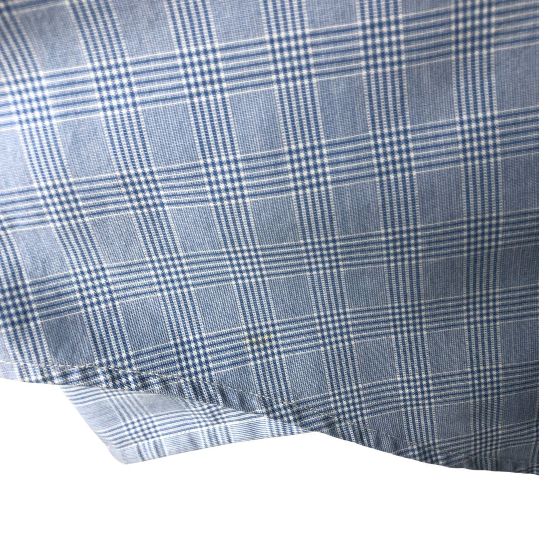 Ralph Lauren POLO by Ralph Lauren REGENT CUSTOM FIT long-sleeved cotton check shirt, men's size L cotton Blue type light blue Vintage Second Hand