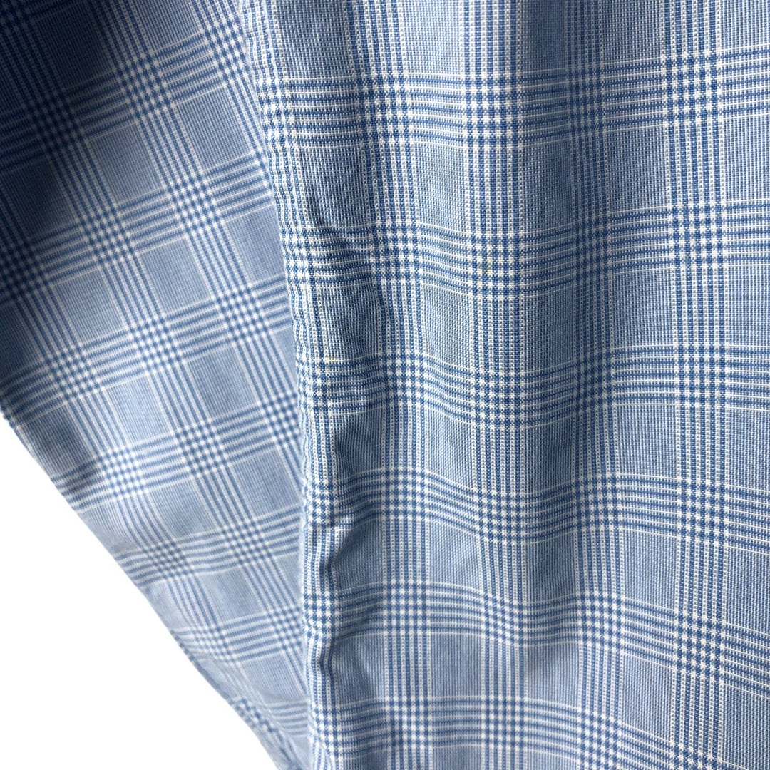 Ralph Lauren POLO by Ralph Lauren REGENT CUSTOM FIT long-sleeved cotton check shirt, men's size L cotton Blue type light blue Vintage Second Hand