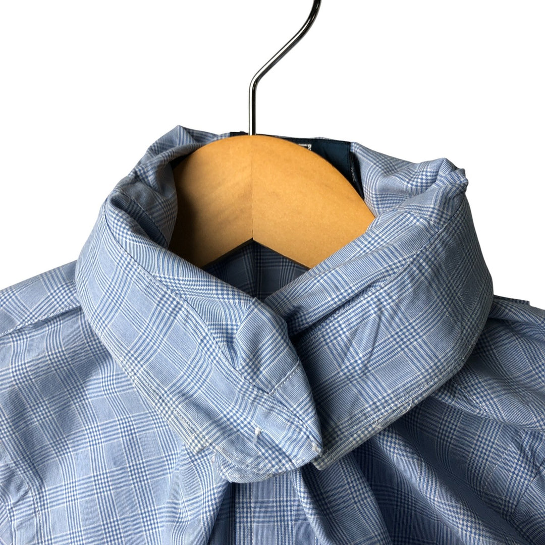 Ralph Lauren POLO by Ralph Lauren REGENT CUSTOM FIT long-sleeved cotton check shirt, men's size L cotton Blue type light blue Vintage Second Hand