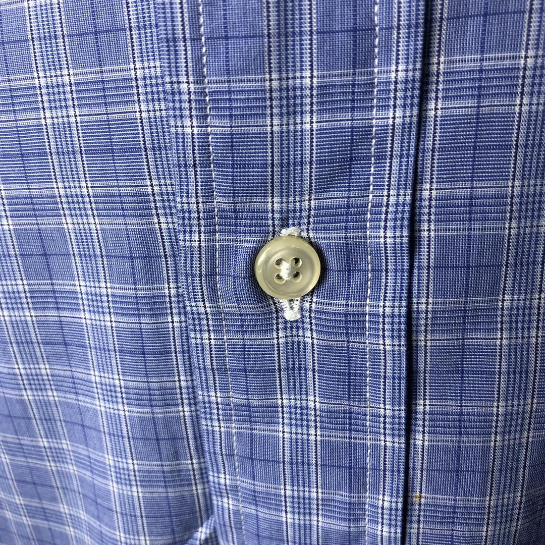 Ralph Lauren YARMOUTH Long Sleeve Button-Down Check Shirt, Men's Size L cotton blue type Vintage Second Hand