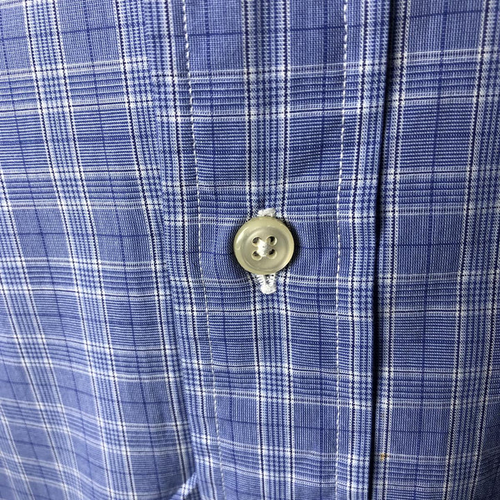 Ralph Lauren YARMOUTH Long Sleeve Button-Down Check Shirt, Men's Size L cotton blue type Vintage Second Hand