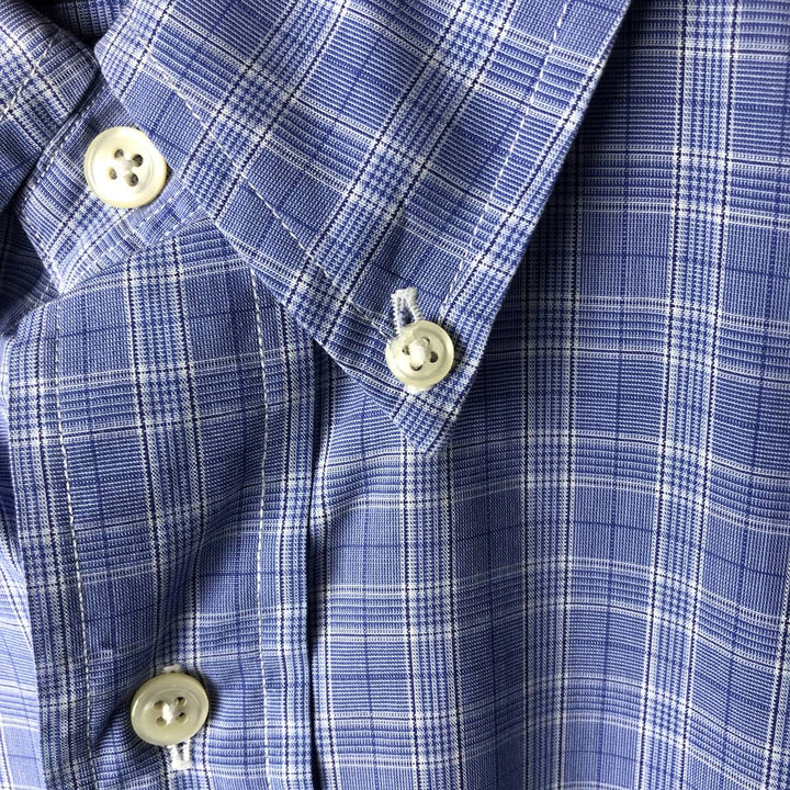 Ralph Lauren YARMOUTH Long Sleeve Button-Down Check Shirt, Men's Size L cotton blue type Vintage Second Hand