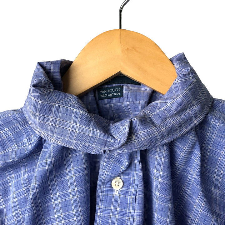 Ralph Lauren YARMOUTH Long Sleeve Button-Down Check Shirt, Men's Size L cotton blue type Vintage Second Hand