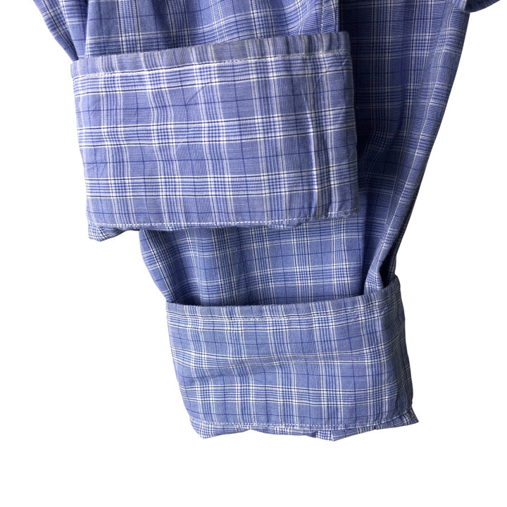 Ralph Lauren YARMOUTH Long Sleeve Button-Down Check Shirt, Men's Size L cotton blue type Vintage Second Hand
