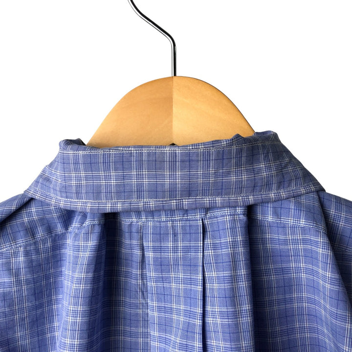Ralph Lauren YARMOUTH Long Sleeve Button-Down Check Shirt, Men's Size L cotton blue type Vintage Second Hand
